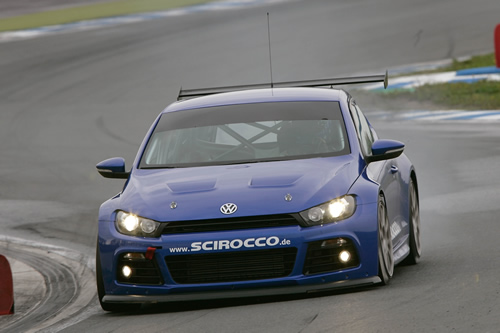 VW Scirocco met HJ Stuck achter het stuur